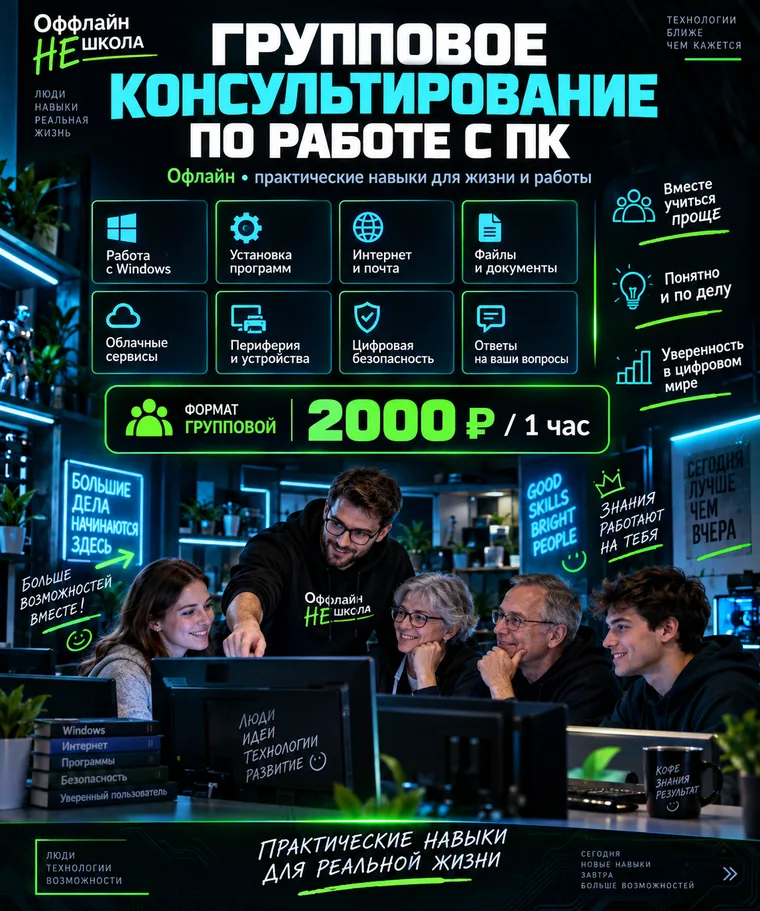 Групповое консультирование по работе с ПК